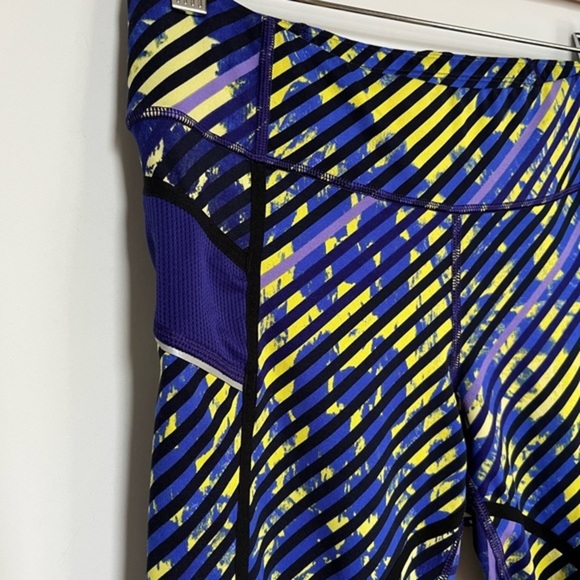 Athleta Capri Crop Lightweight Blue Yellow Leggings Size‎ S - Picture 4 of 12